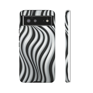 Funky Lines Black and White | iPhone, Samsung Galaxy, and Google Pixel Tough Cases