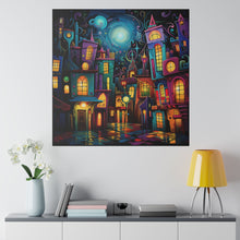 Load image into Gallery viewer, Neon Town Wall Art | Square Matte Canvas