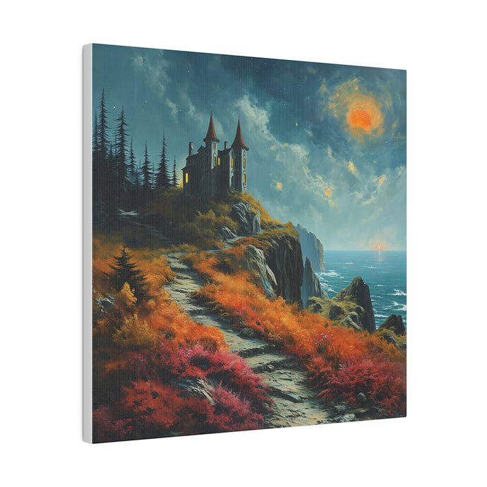 Castle on a Cliff Wall Art | Square Matte Canvas