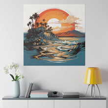 Load image into Gallery viewer, Sunset Beach Wall Art | Square Matte Canvas