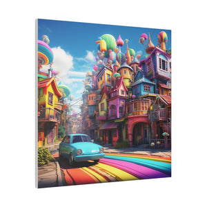 Fantasy Town Wall Art | Square Matte Canvas