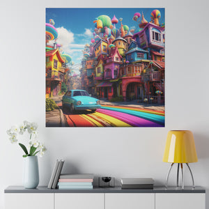 Fantasy Town Wall Art | Square Matte Canvas