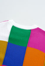 Load image into Gallery viewer, Color Block Round Neck Long Sleeve Sweater