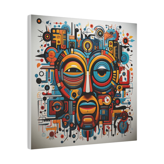 Abstract Colorful Tribal Wall Art | Square Matte Canvas