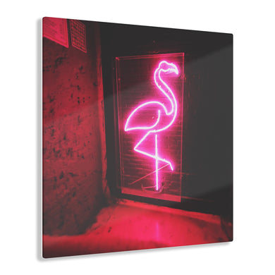 Pink Flamingo Neon Light  Acrylic Prints