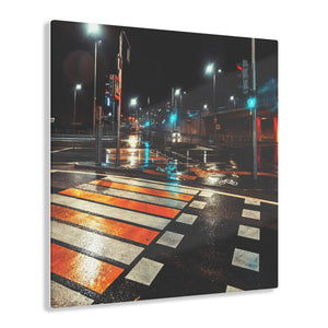 Crosswalk at Night Acrylic Prints
