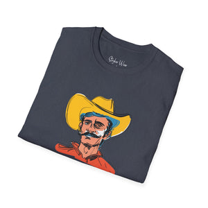 Retro Cowboy Sketch | Unisex Softstyle T-Shirt