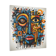 Load image into Gallery viewer, Abstract Tribal Face Wall Art | Square Matte Canvas