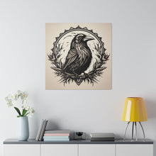 Load image into Gallery viewer, Vintage Gothic Crow Wall Art | Square Matte Canvas