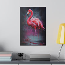 Load image into Gallery viewer, Flamingo Nights | Vertical Matte Canvas