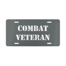 Load image into Gallery viewer, Combat Veteran Gray Vanity Plate