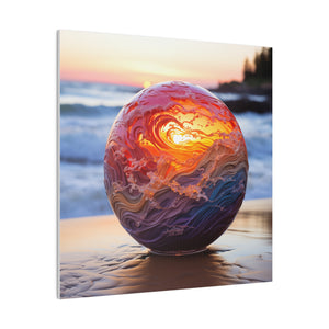 Beach in a Ball Wall Art | Square Matte Canvas