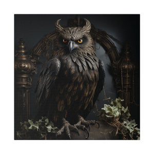 Gothic Owl Wall Art | Square Matte Canvas