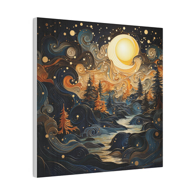 Abstract Night Sky Wall Art | Square Matte Canvas