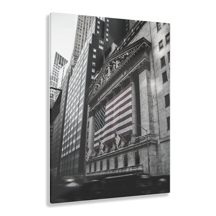 Wallstreet Street NYC Black & White Acrylic Prints