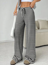 Load image into Gallery viewer, Tied Striped Wide Leg Pants