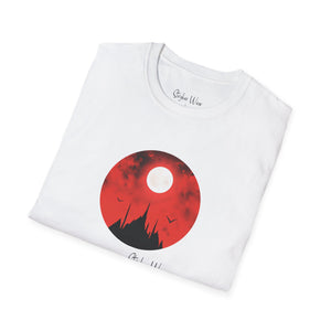 Spooky Mountains & Red Sky  | Unisex Softstyle T-Shirt