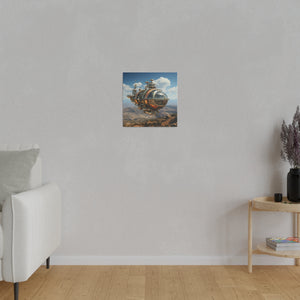 Steampunk Airship Wall Art | Square Matte Canvas