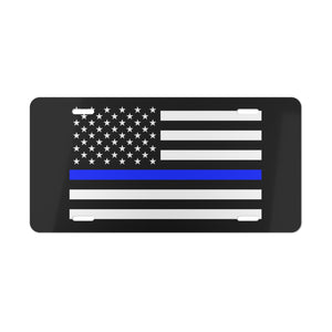 Police Blue Line American Flag Vanity Plate