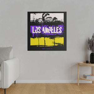 L.A. Purple & Yellow Wall Art | Square Matte Canvas