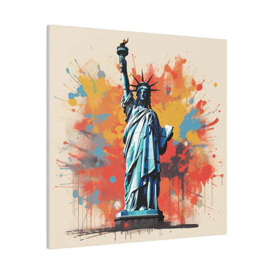 Lady Liberty Pop Wall Art | Square Matte Canvas