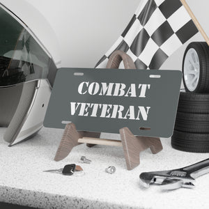 Combat Veteran Gray Vanity Plate