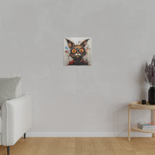 Load image into Gallery viewer, Funky Professor Cat Wall Art | Square Matte Canvas