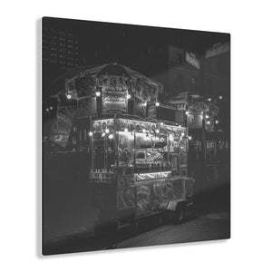 NYC Food Cart Black & White Acrylic Prints