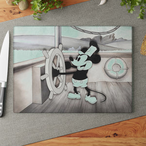 Steamboat Willie Glass Cutting Board