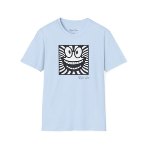 Black & White Happy Pop Art | Unisex Softstyle T-Shirt