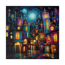 Load image into Gallery viewer, Neon Town Wall Art | Square Matte Canvas