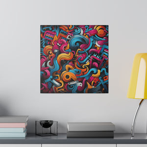 Funky Doodles Wall Art | Square Matte Canvas