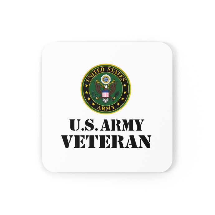 U.S. Army Veteran Corkwood Coaster Set