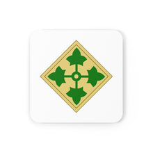 Load image into Gallery viewer, U.S. Army 4th Infantry Division Patch Corkwood Coaster Set