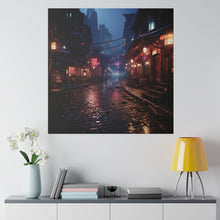 Load image into Gallery viewer, City Alley at Night Wall Art | Matte Canvas