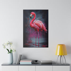 Flamingo Nights | Vertical Matte Canvas