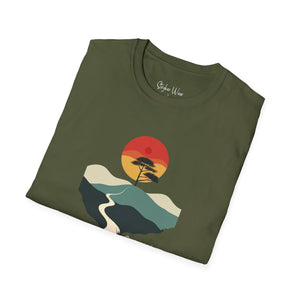 Sunset on the Savanna Minimalist Art | Unisex Softstyle T-Shirt