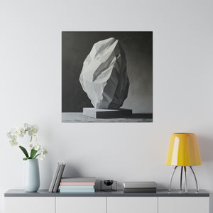 Stone Sculpture Modern Wall Art | Square Matte Canvas