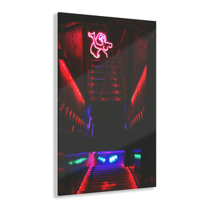 Stairway Neon Lights Acrylic Prints