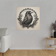 Load image into Gallery viewer, Vintage Gothic Crow Wall Art | Square Matte Canvas