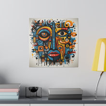 Load image into Gallery viewer, Abstract Tribal Face Wall Art | Square Matte Canvas