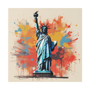 Lady Liberty Pop Wall Art | Square Matte Canvas