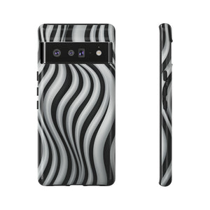 Funky Lines Black and White | iPhone, Samsung Galaxy, and Google Pixel Tough Cases