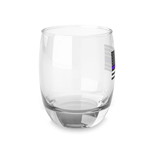 American Flag with Purple Line Whiskey Glass