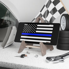 Load image into Gallery viewer, Police Blue Line American Flag Vanity Plate