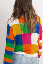 Load image into Gallery viewer, Color Block Round Neck Long Sleeve Sweater