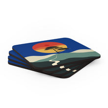 Load image into Gallery viewer, Sunset on the Savanna Minimalist Art Corkwood Coaster Set
