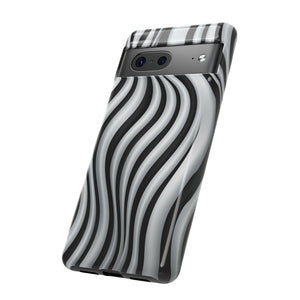 Funky Lines Black and White | iPhone, Samsung Galaxy, and Google Pixel Tough Cases