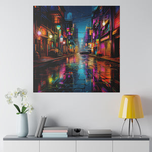 Colorful City Street | Wall Art | Matte Canvas