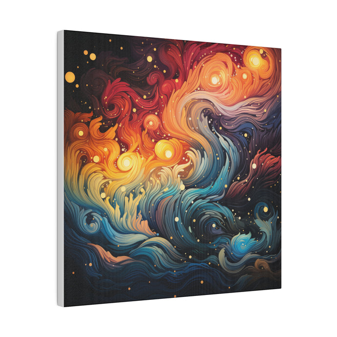 Fiery Swirls Wall Art | Square Matte Canvas